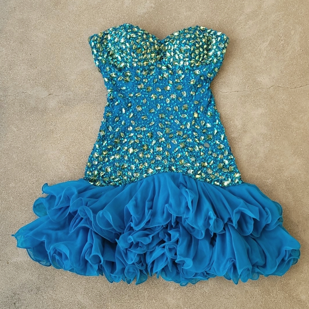 Jacy Couture Jeweled Prom Dress